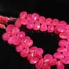 Natural Hot Pink Chalcedony Faceted Pear Drops Beads Strand Length 7 Inches and Size 14mm to 15mm approx.